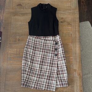 Plaid Black, White and Red Women's Dress